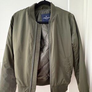 American Eagle Bomber Jacket- Army Green- Size Small